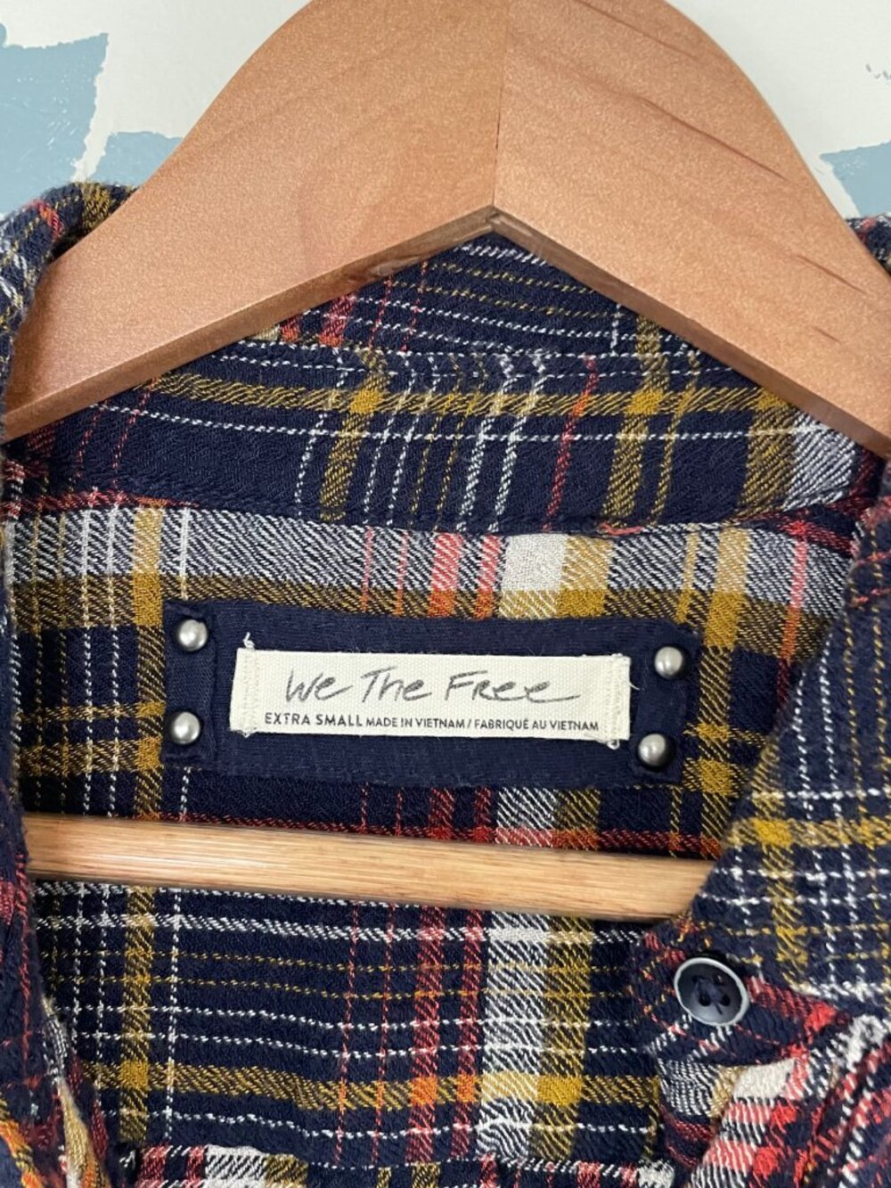 Free People We The Free Hidden Valley Plaid Button Down Shirt Size XS - Picture 3 of 6